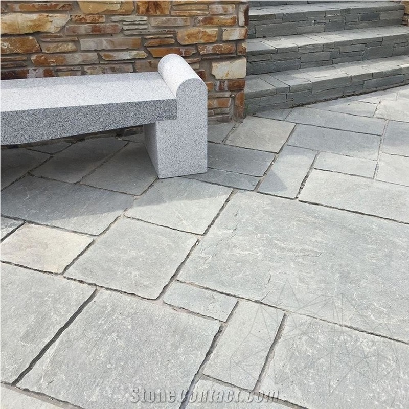 Kavala Hand Cut Riven Slate Roman Pattern 3-4cm Patio Pavers