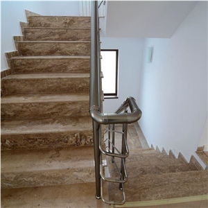 Noce Travertine Staircase