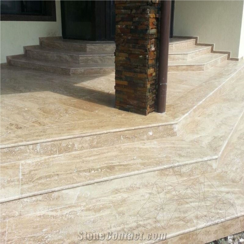 Noce Travertine Staircase