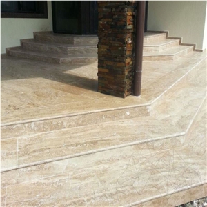 Noce Travertine Staircase