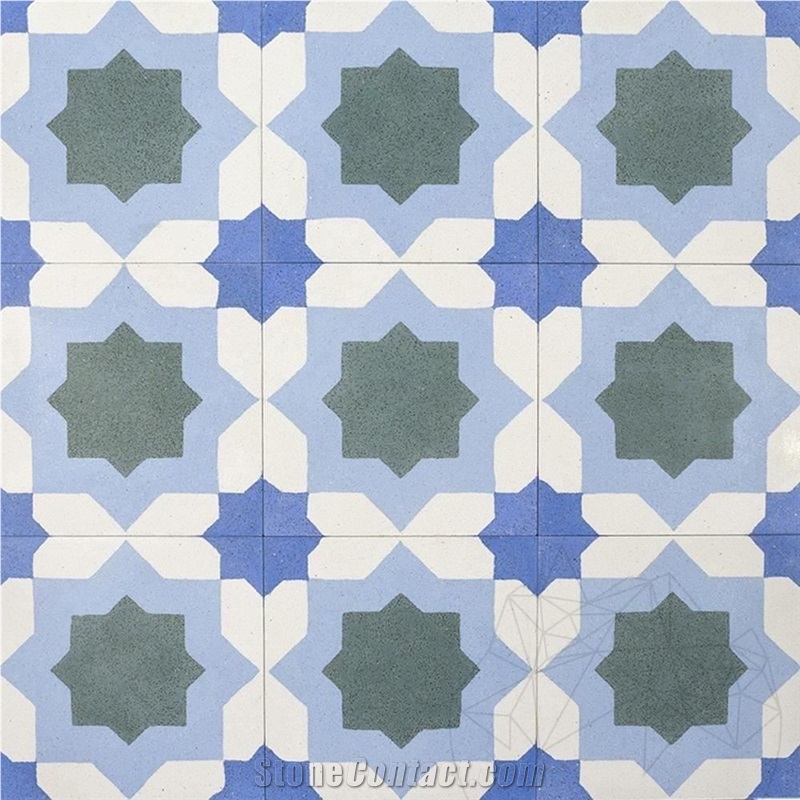 Oriental Terrazzo Kr-03 Bleu 20 X 20 X 1.8 cm