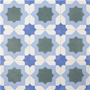 Oriental Terrazzo Kr-03 Bleu 20 X 20 X 1.8 cm