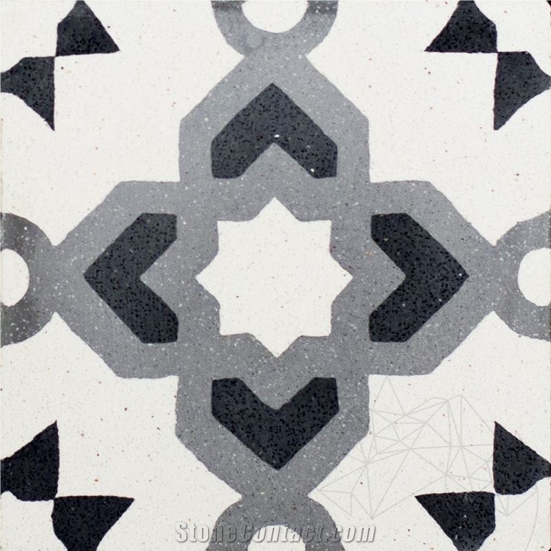 Oriental Terrazzo Kr-09 Black 20 X 20 X 1.8 cm