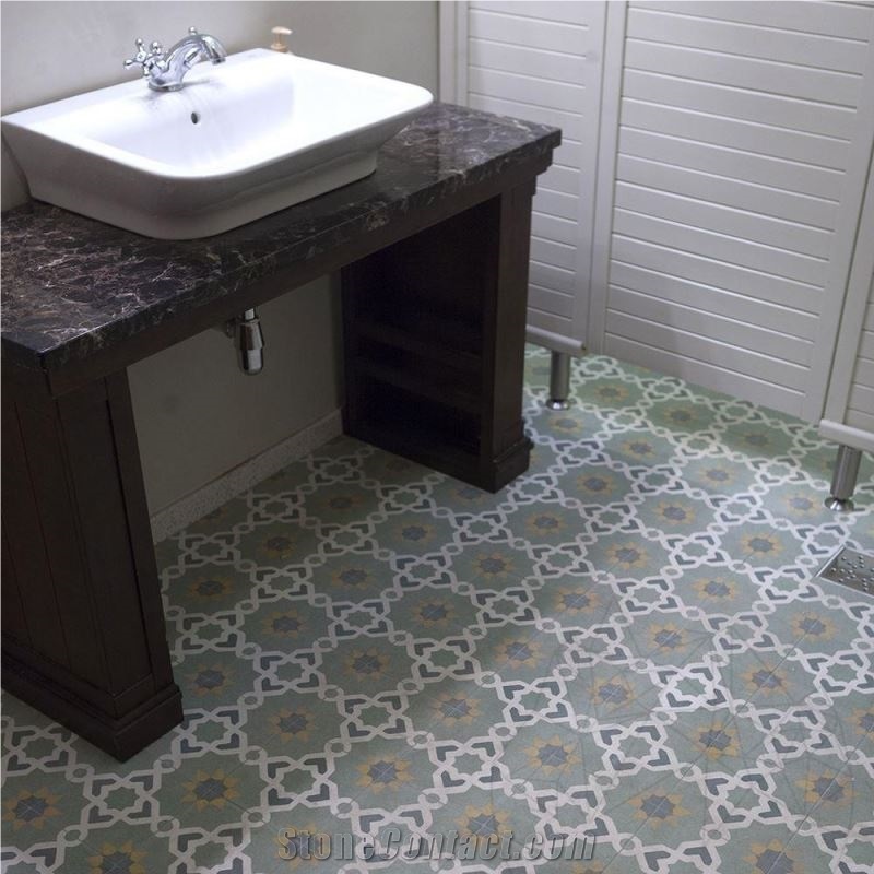 Oriental Terrazzo Kr-09 Green 20 X 20 X 1.8 cm