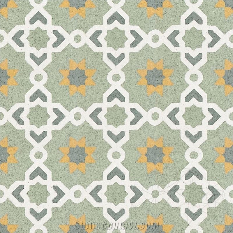 Oriental Terrazzo Kr-09 Green 20 X 20 X 1.8 cm
