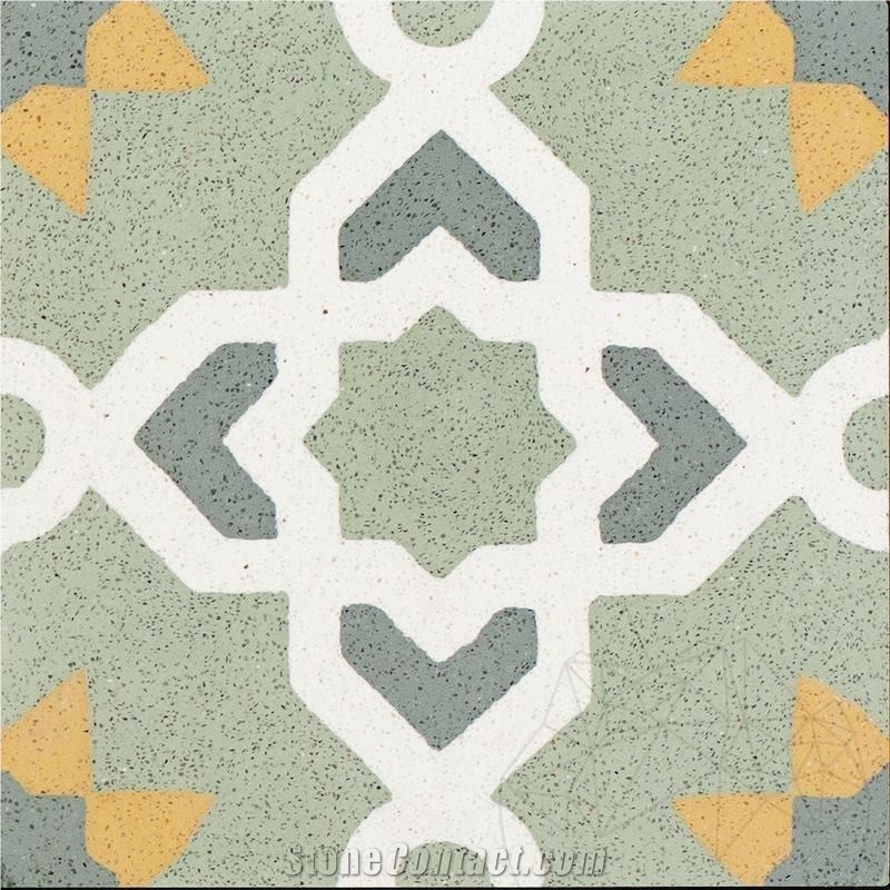 Oriental Terrazzo Kr-09 Green 20 X 20 X 1.8 cm