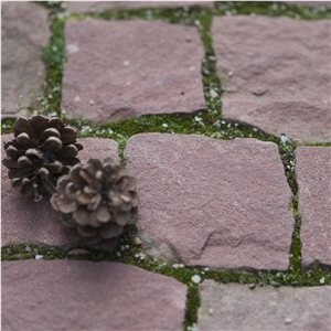 Red Vidin Sandstone Splitface Cobblestone