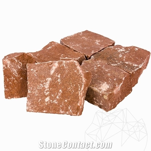 Red Vidin Sandstone Splitface Cobblestone