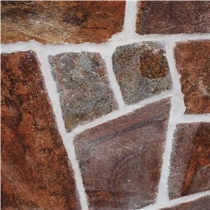 Rusty Brown Polygonal Slate Building & Walling