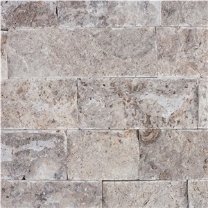 Silver Splitface Travertine Wall Cladding 7.5 cm X Fl X 2.2 cm