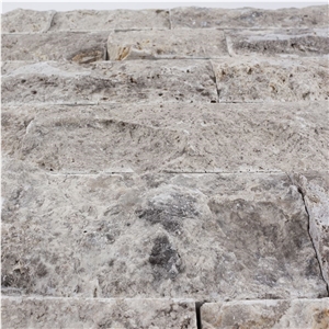 Silver Splitface Travertine Wall Cladding 7.5 cm X Fl X 2.2 cm