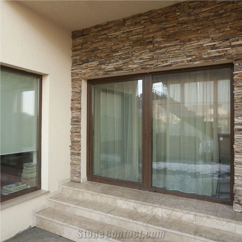 Slate Rhodos Strips (Pallet) Slabs & Tiles, Romania Brown Slate