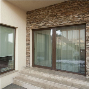 Slate Rhodos Strips (Pallet) Slabs & Tiles, Romania Brown Slate