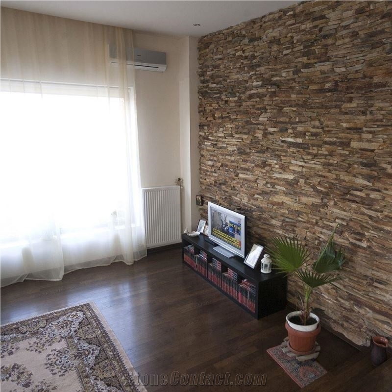 Slate Rhodos Strips (Pallet) Slabs & Tiles, Romania Brown Slate