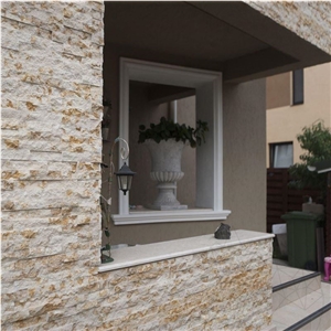 Sunny Dream Splitface Marble Cultured Stone Tiles 4 X 15 X 1.5 cm
