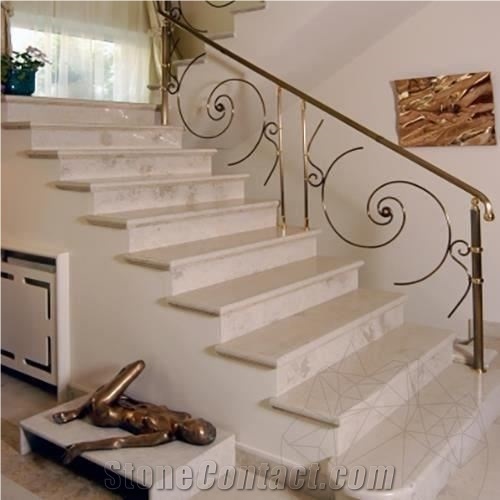 Vratza Limestone Brushed Stairs
