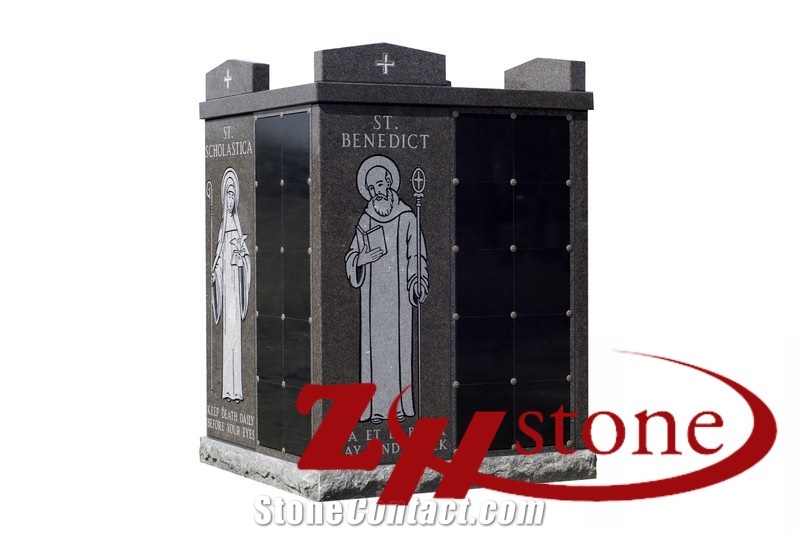Cheap Price 48 Crypts Cross Style Pink Porrino Granite Cremation Columbarium/ Columbarium/ Cemetery Crypts/ Cemetery Columbarium/ Mausoleum Crypts