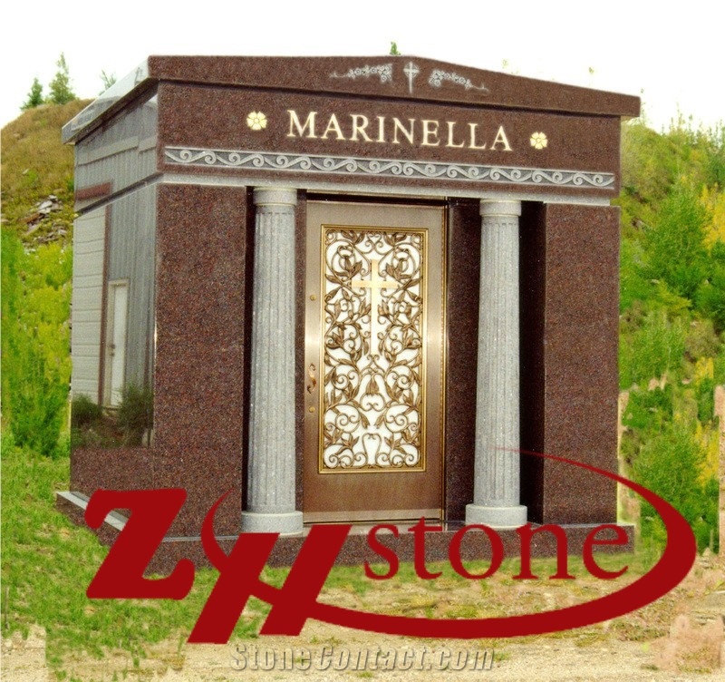 Cheap Price 48 Crypts Cross Style Pink Porrino Granite Cremation Columbarium/ Columbarium/ Cemetery Crypts/ Cemetery Columbarium/ Mausoleum Crypts