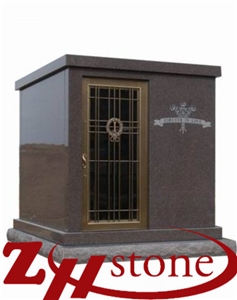 Cheap Price Good Quality Flat Simple Style American Mahogany Granite Mausoleums/ Mausoleum Design/ Cemetery Columbarium/ Cemetery Mausoleum/ Mausoleum Crypts