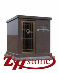 Cheap Price Simple Flat Dakota Mahogany Granite Mausoleums/ Columbarium/ Cemetery Mausoleum/ Mausoleum Design/ Mausoleum Crypts