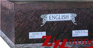Good Price Polished Flat Double Dakota Mahogany Granite Mausoleums/ Mausoleum Design/ Columbarium/ Cemetery Mausoleum/ Mausoleum Crypts