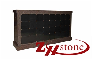 Good Quality 96 Crypts Absolute Black/ Shanxi Black/ China Black/ Tian Shan Red Granite Cremation Columbarium/ Columbarium/ Cemetery Crypts/ Cemetery Columbarium/ Mausoleim Crypts