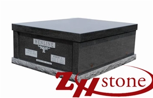 Good Quality Cheap Price Double Simple Flat G654/ Dark Gray/ Sesame Gray Granite Mausoleums/ Mausoleum Design/ Cemetery Crypts/ Cemetery Mausoleum/ Mausoleum Crypts