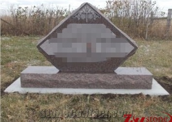 Good Quality Diamond Shaped Pink Porino Granite Western Style Monuments/ Upright Monuments/ Western Style Tombstones/ Single Monuments/ Gravestone