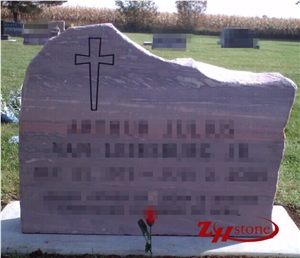 Good Quality Diamond Shaped Pink Porino Granite Western Style Monuments/ Upright Monuments/ Western Style Tombstones/ Single Monuments/ Gravestone