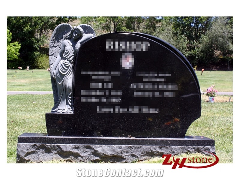 Good Quality Full Polished Serp Top Indian Red/ Imperial Red Granite Tombstone Design/ Western Style Monuments/ Upright Monuments Headstones/ Single Monuments