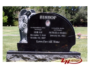 Good Quality Full Polished Serp Top Indian Red/ Imperial Red Granite Tombstone Design/ Western Style Monuments/ Upright Monuments Headstones/ Single Monuments