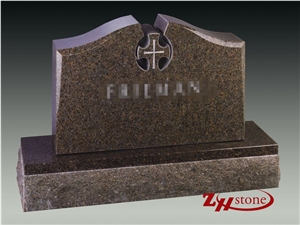 Good Quality Own Factory Polished Serp Top Heart Design American Mahogany/ Dakota Mahogany Granite Western Style Tombstones/ Heart Tombstones/ Cemetery Tombstones/ Gravestone/ Custom Monuments