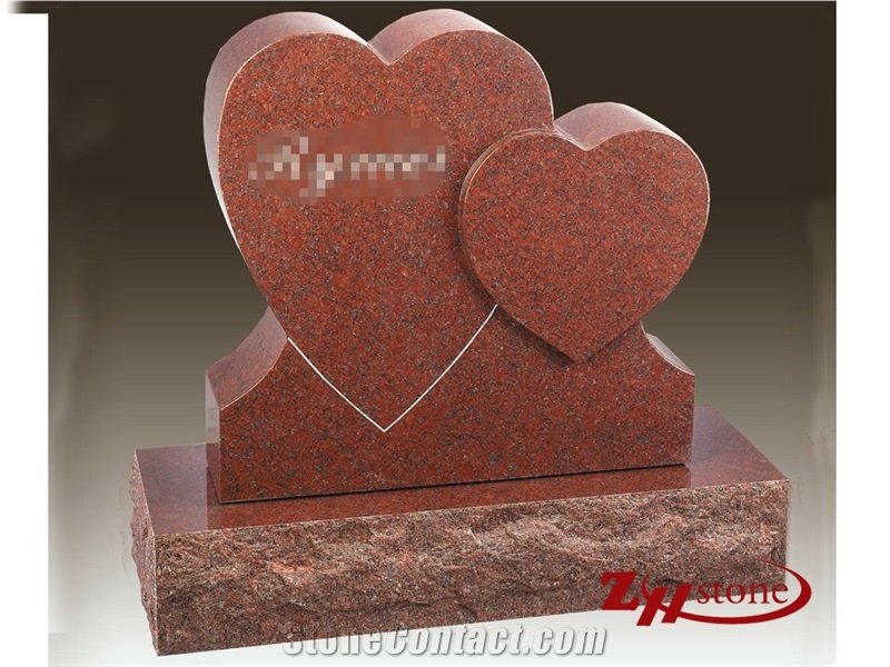 Good Quality Own Factory Polished Serp Top Heart Design American Mahogany/ Dakota Mahogany Granite Western Style Tombstones/ Heart Tombstones/ Cemetery Tombstones/ Gravestone/ Custom Monuments