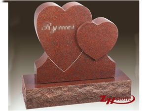 Good Quality Own Factory Polished Serp Top Heart Design American Mahogany/ Dakota Mahogany Granite Western Style Tombstones/ Heart Tombstones/ Cemetery Tombstones/ Gravestone/ Custom Monuments
