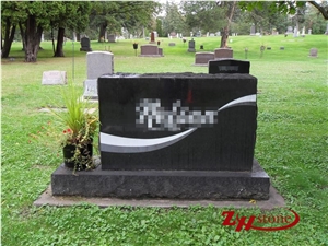 Good Quality Polished Oval Top Cafe Imperial Granite Upright Monuments/ Headstones/ Monument Design/ Western Style Tombstones/ Single Monuments