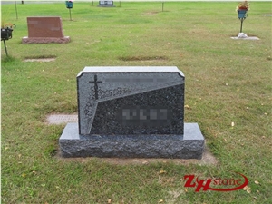 Good Quality Polished Serp Top with Columns G603/ Sliver Gray/ Sesame White Granite Western Style Monuments/ Upright Monuments/ Headstones/ Gravestone/ Custom Monuments
