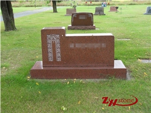 Good Quality Polished Serp Top with Columns G603/ Sliver Gray/ Sesame White Granite Western Style Monuments/ Upright Monuments/ Headstones/ Gravestone/ Custom Monuments
