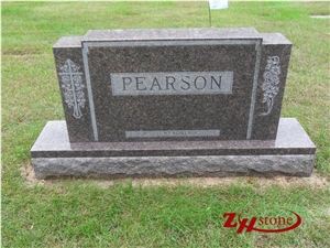 Good Quality Polished Serp Top with Columns G603/ Sliver Gray/ Sesame White Granite Western Style Monuments/ Upright Monuments/ Headstones/ Gravestone/ Custom Monuments