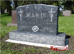 Good Quality Polished Traditional Serp Top Dakota Mahogany/ American Mahogany Granite Western Style Monuments/ Upright Monuments/ Headstones/ Monument Design/ Western Style Tombstones