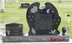 Good Quality Polished Traditional Serp Top Indian Red/ Imperial Red Granite Upright Monuments/ Headstones/ Monument Design/ Single Monuments/ Western Style Tombstones