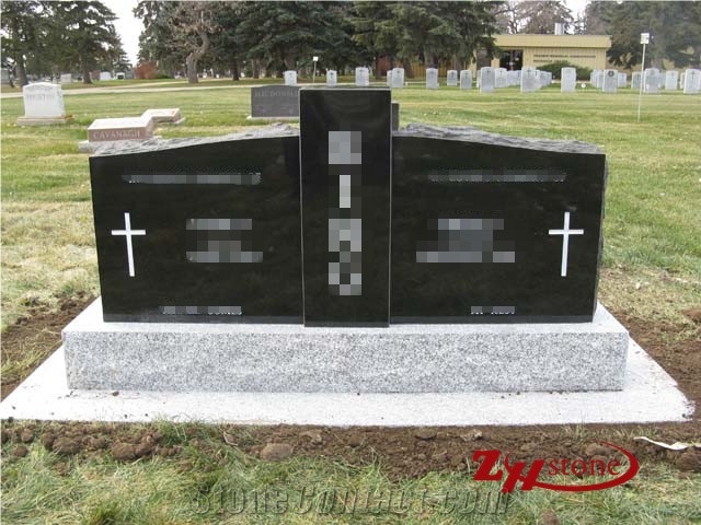 Good Quality Rose Engraving Upright Bahama Blue/ Vizag Blue Granite Tombstone Design/ Western Style Monuments/ Upright Monuments/ Headstones/ Monument Design