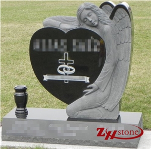 Good Quality Rose Engraving Upright Bahama Blue/ Vizag Blue Granite Tombstone Design/ Western Style Monuments/ Upright Monuments/ Headstones/ Monument Design
