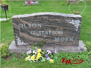 Good Quality Tree with Heart Coffee Brown Granite Western Style Monuments/ Double Monuments/ Western Style Tombstones/ Family Monuments/ Heart Tombstones