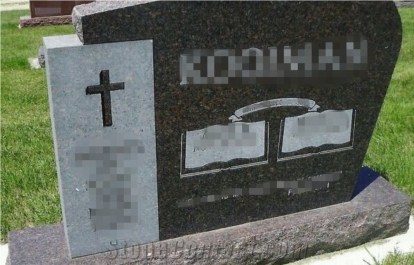Good Quality Unique Design Cross Engraving Cafe Imperial Granite Tombstone Design/ Cross Tombstones/ Gravestone/ Engraved Headstones/ Custom Monuments