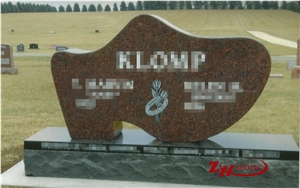 Good Quality Unique Design Cross Engraving Cafe Imperial Granite Tombstone Design/ Cross Tombstones/ Gravestone/ Engraved Headstones/ Custom Monuments