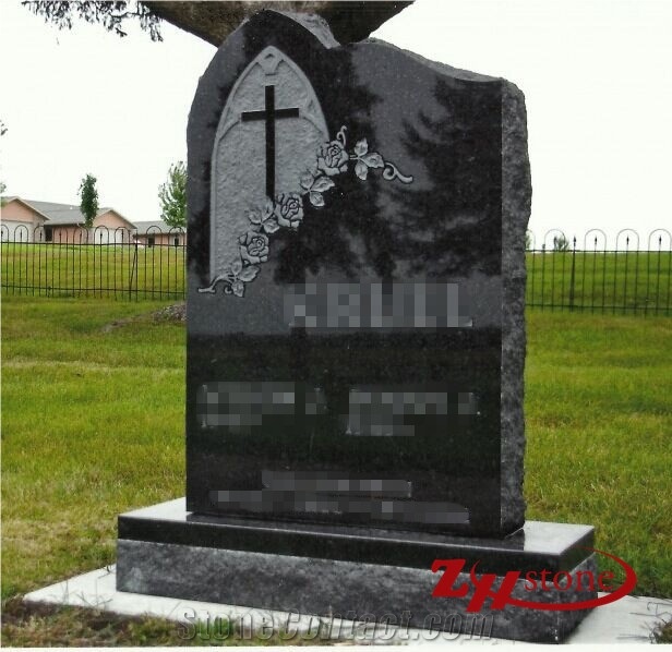 Good Quality Unique Design Cross Engraving Cafe Imperial Granite Tombstone Design/ Cross Tombstones/ Gravestone/ Engraved Headstones/ Custom Monuments