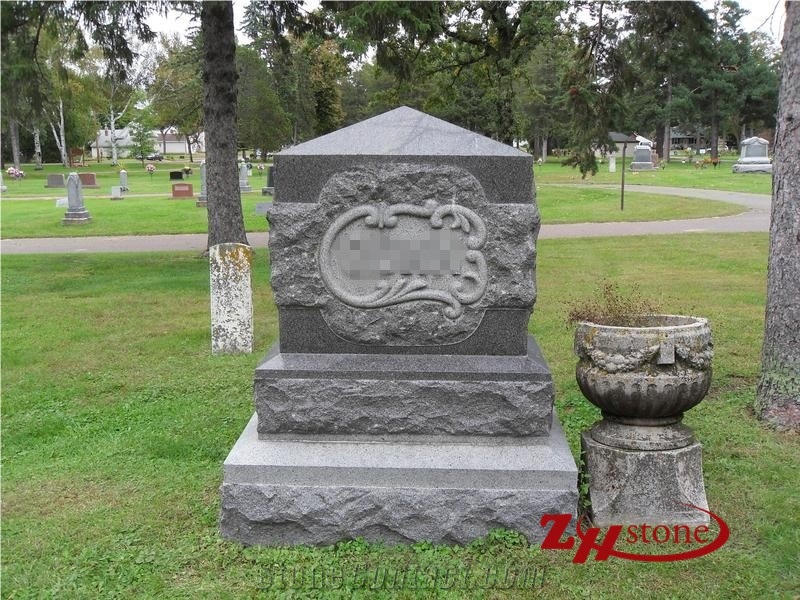 Good Quality Wave Edge Design with Cross Engraving Indian Red/ Imperial Red Granite Tombstone Design/ Western Style Monuments/ Upright Monuments/ Headstones/ Cross Tombstones