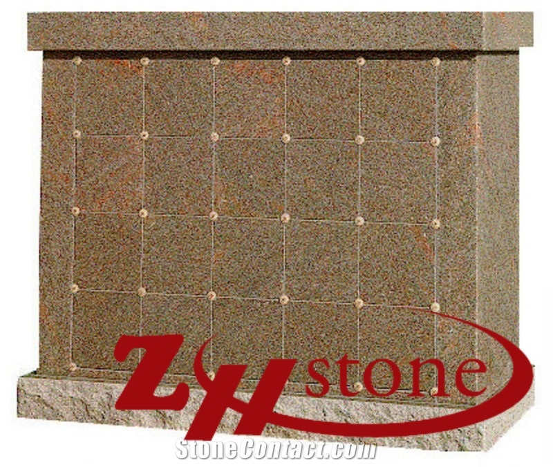 Own Factory 48 Crypts Tan Brown Granite Cremation Columbarium/ Cemetery Crypts/ Cemetery Columbarium/ Mausoleum Crypts