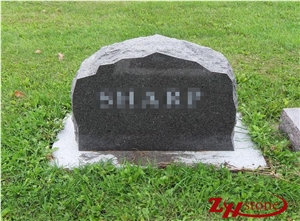 Own Factory Cheap Price Boulder Style Dark Gray/ G654/ Impala Black/ Sesame Black Granite Tombstone Design/ Western Style Monuments/ Upright Monuments/ Headstones/ Boulder Gravestone