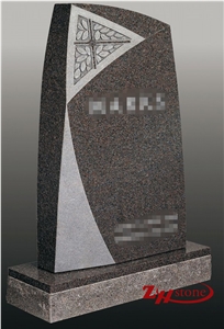 Own Factory Good Quality Rose Carving Polished Tombstone Design/ Western Style Monuments/ Upright Monuments/ Headstones/ Monument Design